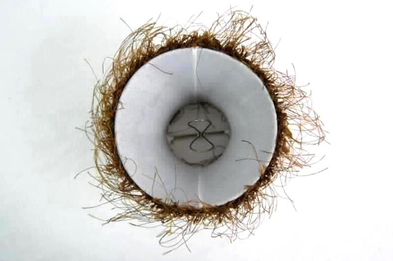 Lot of 2 Candle Bulb Clip on Lampshades Grey Brown Fringe Trim