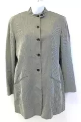 Vintage Emanuel Ungaro Women's Striped Jacket Sz 6 40 Black White Button Front