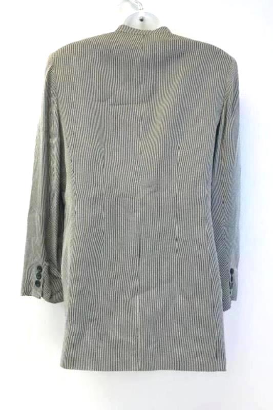 Vintage Emanuel Ungaro Striped Jacket Women's Size 6 40 Black White Button Front