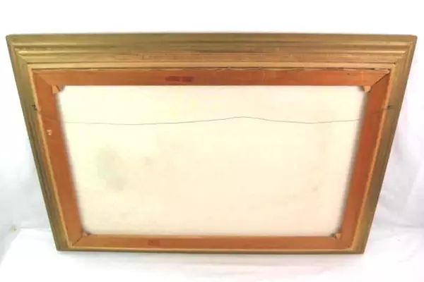 Vintage Robert Wood Laguna Coast Reproduction Print Canvas Framed 24 By 36 Inch