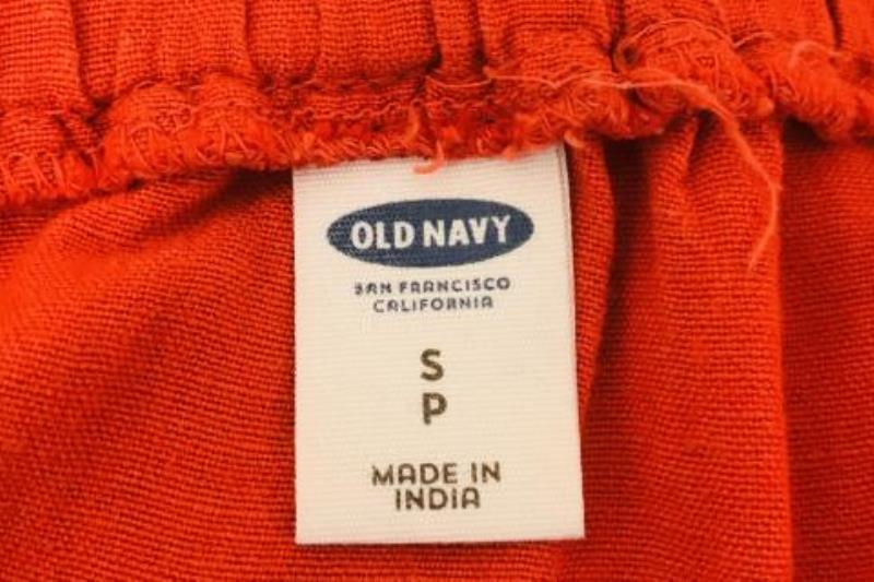 Old Navy Bright Orange Off Shoulder Top Women's Size Small With Tie Knot Accent