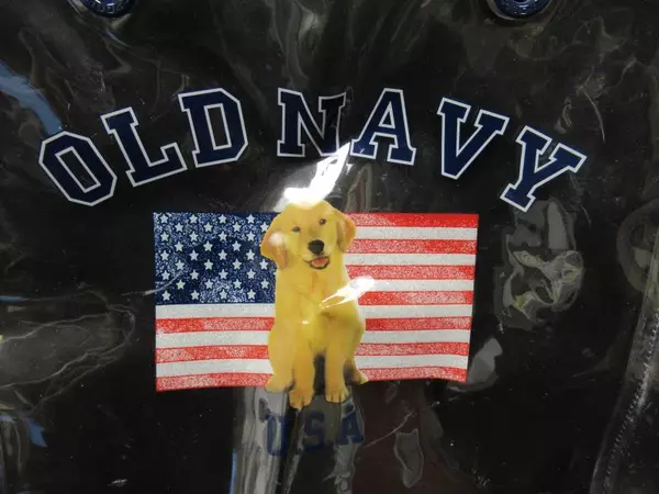 Old Navy Clear Concert 2 Handle Tote Bag Dog American Flag Logo