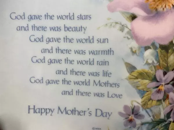 Decorative Plate Floral Sentiments Robert Laessig A Mothers is Love WWA