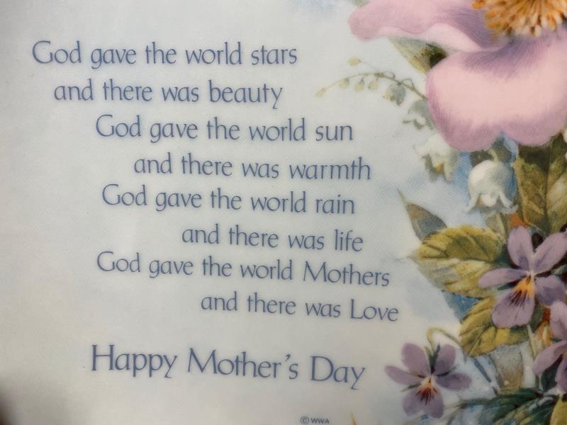 Decorative Plate Floral Sentiments Robert Laessig A Mothers is Love WWA
