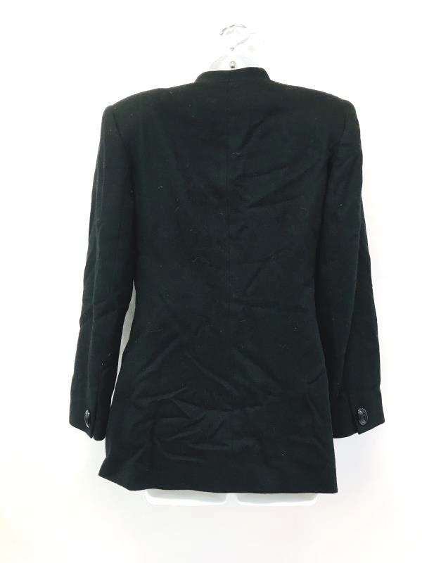 Oleg Cassini Suit Jacket Women's Size 8 Black Shoulder Pads Wool Blend
