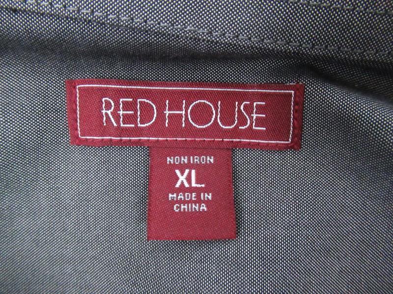 Red House Grey Button Down Shirt Men's Size XL 100% Cotton No Iron