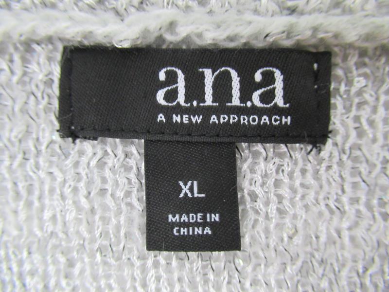 A.n.a Knit Top Lt Grey Spacedye Opalescent Accents Women's Size XL
