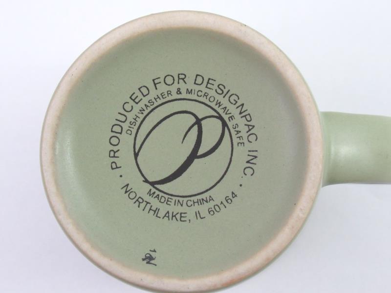 Lot of 4 Ceramic Designpac Espresso Cups Olive Green