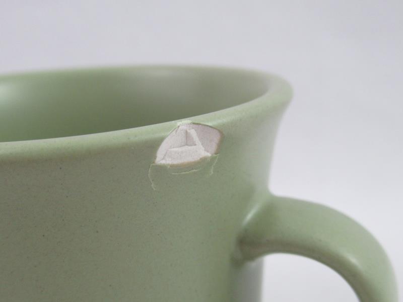 Lot of 4 Ceramic Designpac Espresso Cups Olive Green