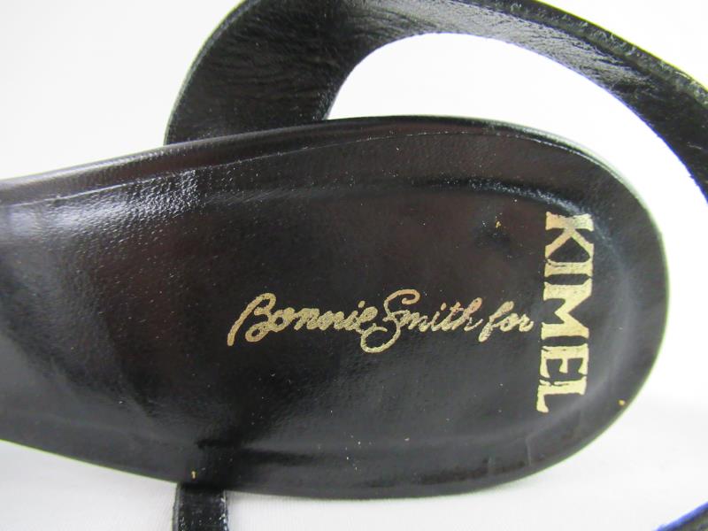 Vintage Bonnie Smith For Kimel Black Strappy Heels Women's Size 8N Open Toe