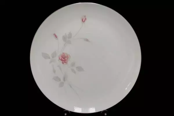 Set of 4 Royal Song #5442 Remembrance Platinum Pink Roses Dinner Plate 10.5" Dia