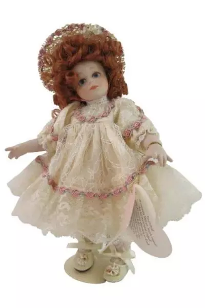 Franklin Heirloom LE Heather Porcelain Doll E6079 Signed 24K Gold with COA