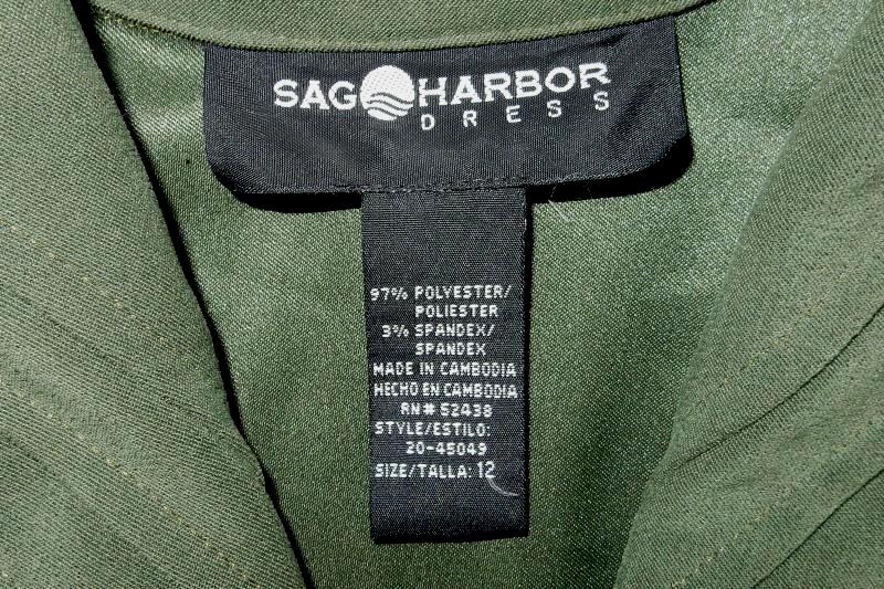 Sag Harbor Dress Women's Button Front Jacket Green Women's Size 12 Mock Pocket