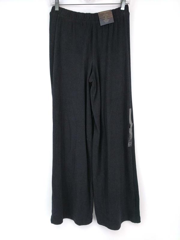 BANANA REPUBLIC Lounge Pants High Rise Wide Leg Black Rib Knit Sz XS New