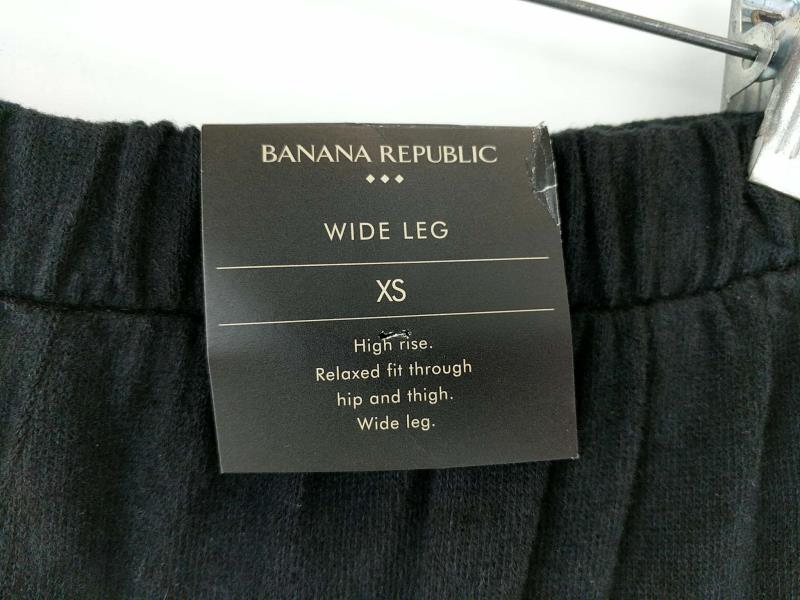 BANANA REPUBLIC Lounge Pants High Rise Wide Leg Black Rib Knit Sz XS New