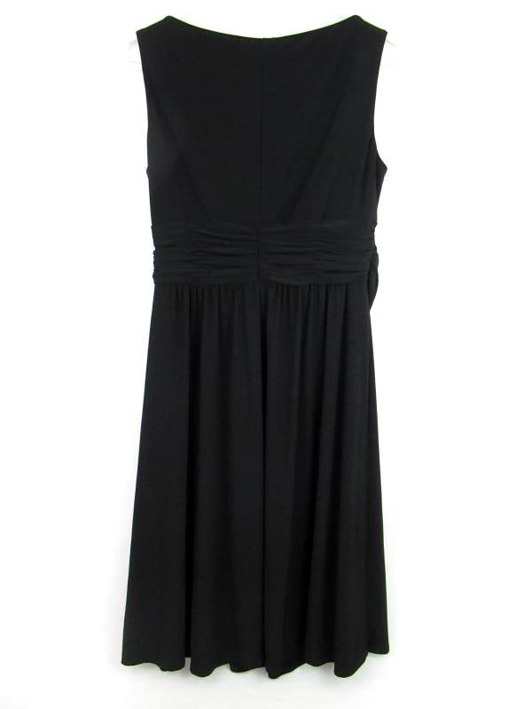 Kasper Dress Wide Strap With Faux Belt Dress Women's Size 8 Black Round Neck