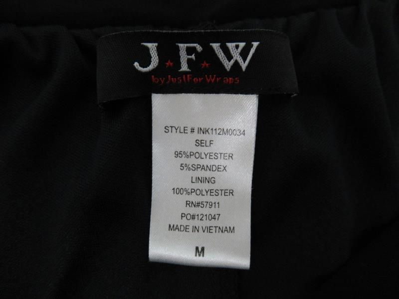 JFW Just For Wraps Black Dress Women's Size Medium Short Sleeves
