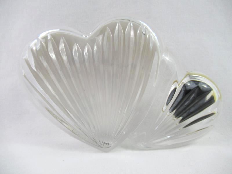 Vintage Royal Limited Crystal Heart Frame Clock Original Box Free Standing 1995