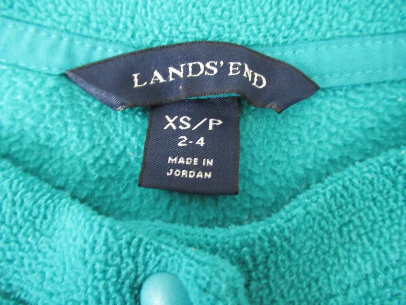 Lands' End Pullover Top Fleece Teal Women's XS/P Polartec Aircore 100