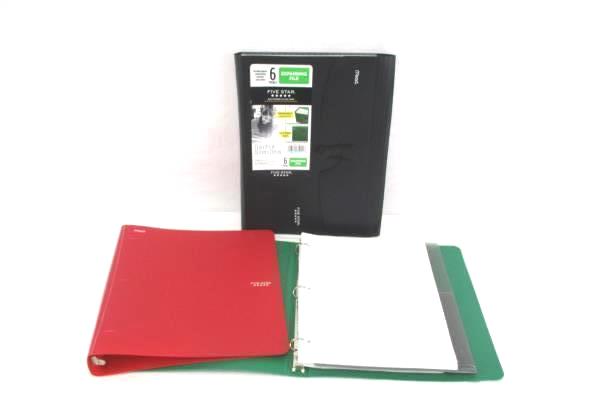 Back To School Binder Lot Expanding File Folder 2 Binders Paper