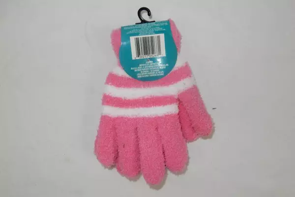 Lot of 2 Pairs Of Fuzzy Women's Knit Gloves One Size Pink Black White Snugadoo