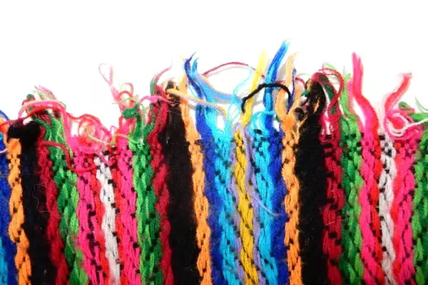 Bright Multicolor Striped Shawl Wrap Fringe Ends Black Pink Orange Blue 59x18