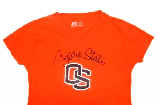 Lot of 2 Women's Tee Shirts Size Large Russel Oregon State Faded Glory
