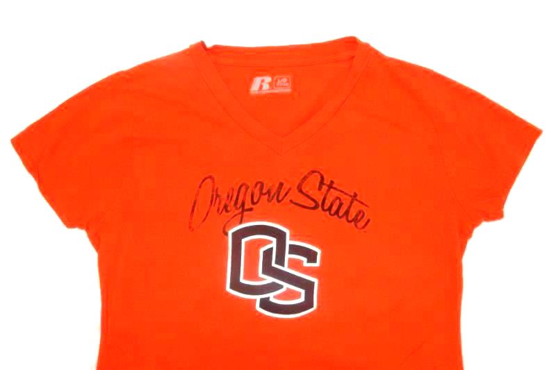 Lot of 2 Women's Tee Shirts Size Large Russel Oregon State Faded Glory