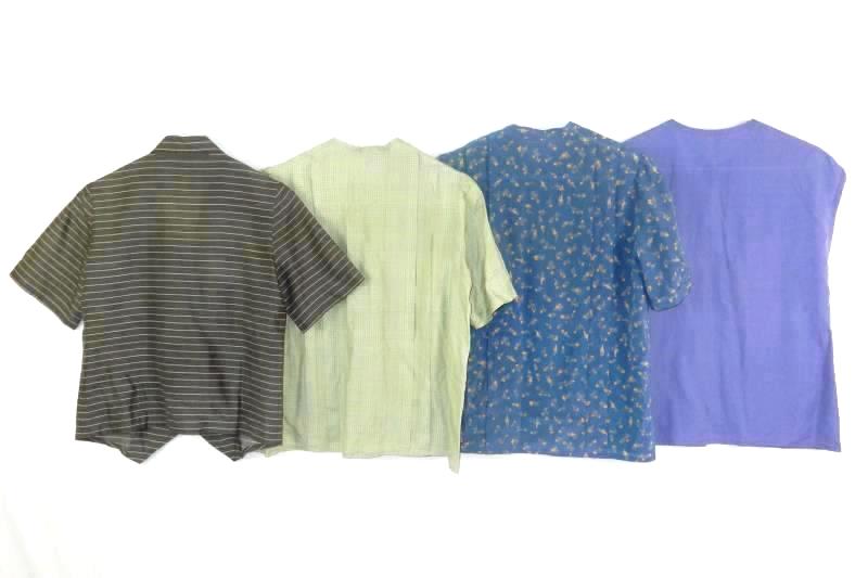 Lot of 4 Vintage Tops Women's Size See Measurements Short Sleeves Tie Neck