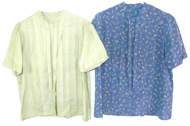 Lot of 4 Vintage Tops Women's Size See Measurements Short Sleeves Tie Neck