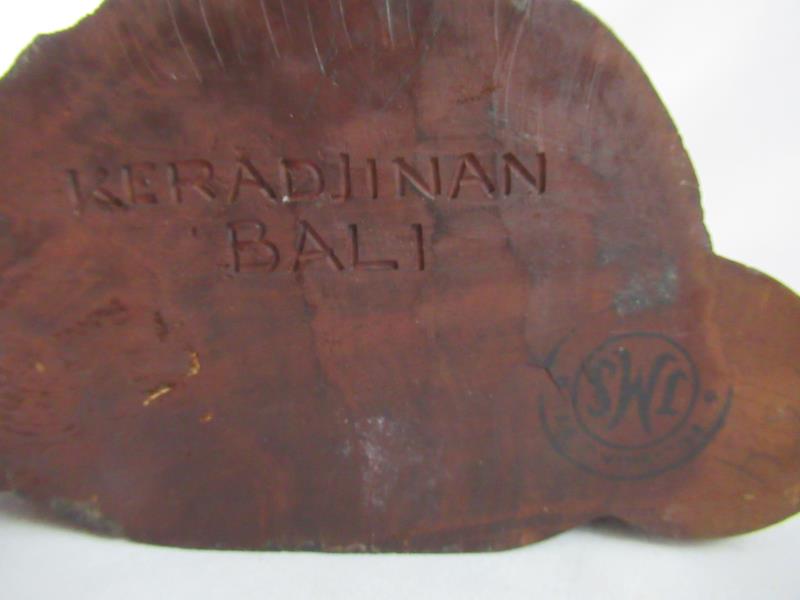 Pair Of Wood Carved Busts Man and Woman Keradjinan Bali Brown Décor