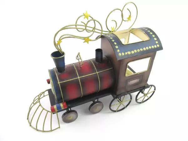 Tin Steam Engine Tealight Candle Holder