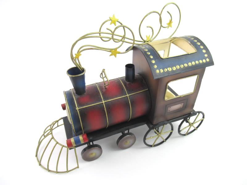 Tin Steam Engine Tealight Candle Holder