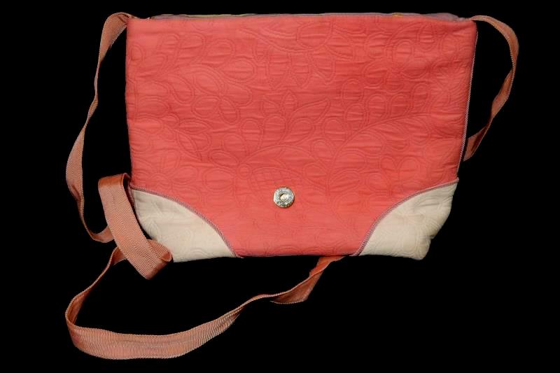 Femtio Quilted Floral Crossbody Purse Floral Pink Green Tassel