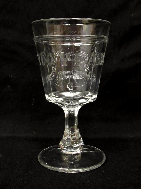 Declaration Of Independence 100 Year Celebration Footed Goblet Clear Glass