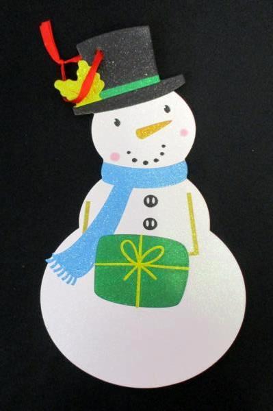 Christmas Decor Lot Hanging Gold Sparkle Bow Snowman 2 Santa Buckle Stockings