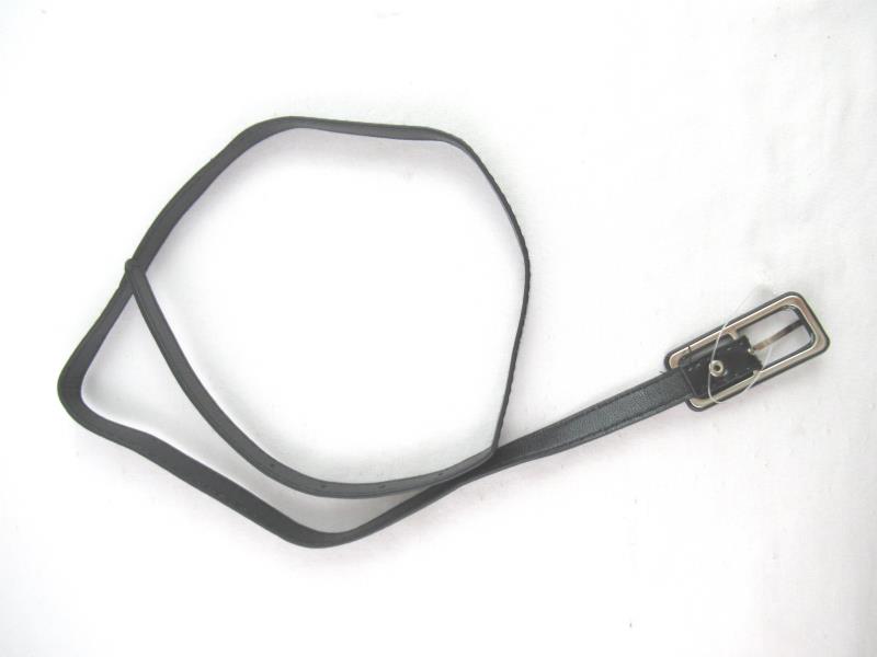 Lot of 2 Women's Black Faux Leather Fashion Belts Buckle Rhinestones