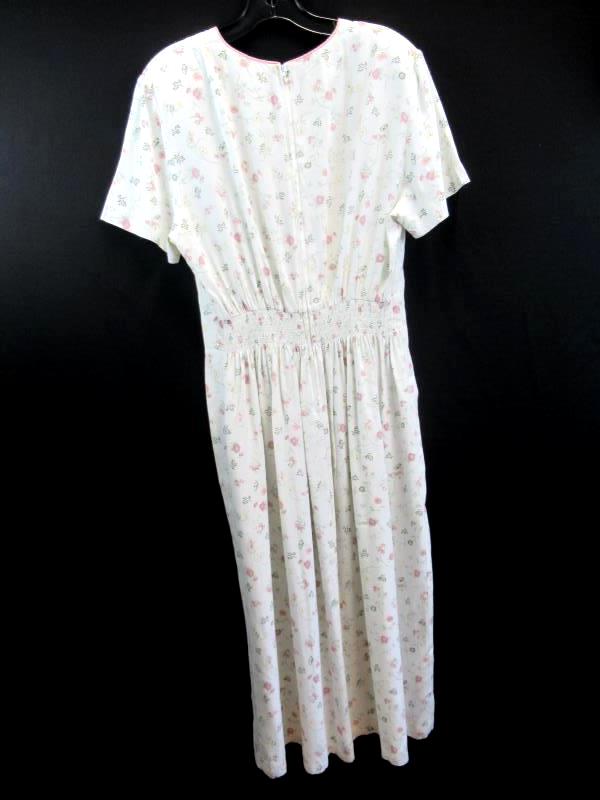Whirlaway Frocks Dress Long White Pink Green Yellow Floral Women's Size 12