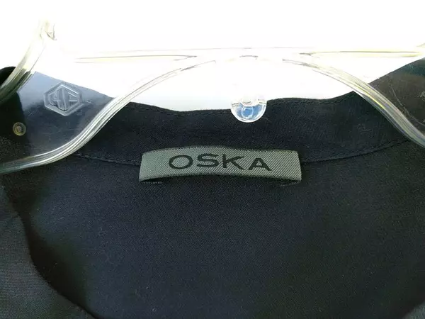 OSKA Dress Rosa 100% Viscose Tunic Black Lagenlook Women's Sz 1