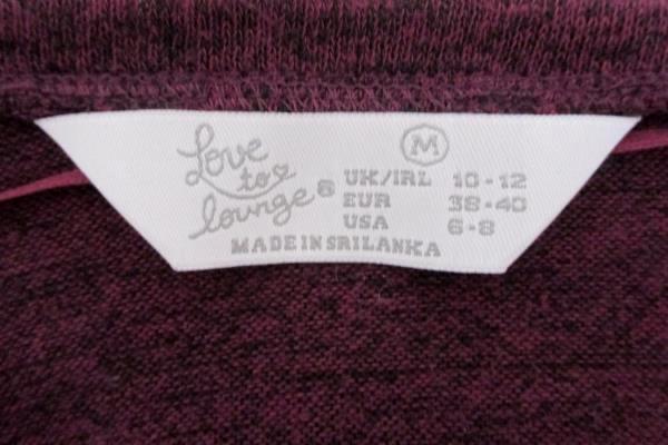 Love To Lounge Maroon Long Sleeved Hi Low Sheer Back Top Women's M