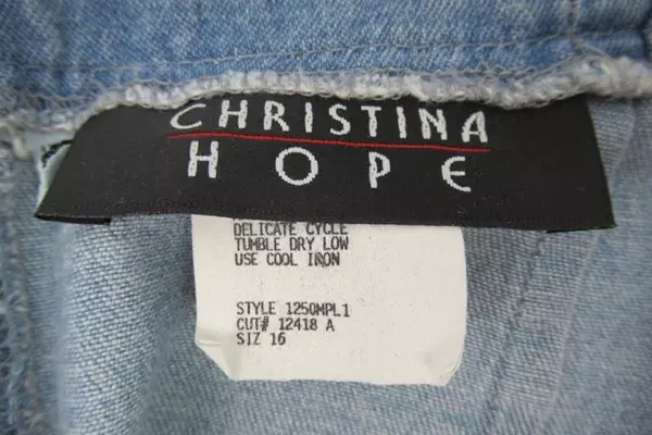 Vintage Christina Hope Women Size 16 Knee Length Denim Skirt Light Wash