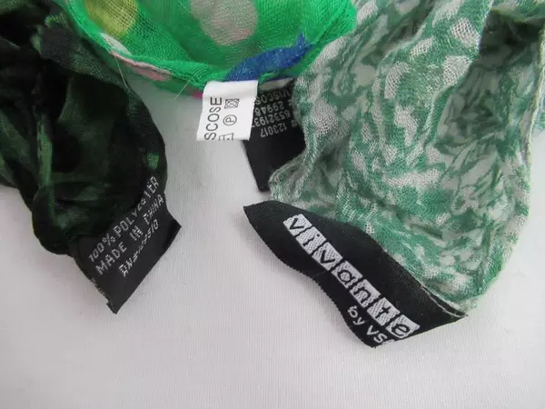 Lot of 3 Green Scarfs Infinity Vivante Floral Polka Dot Animal Print