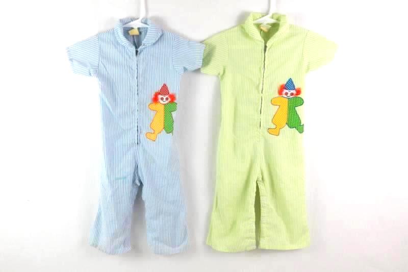 Lot of 2 Vintage JC Penney's ToddleTime One Piece Outfits Size 2 / 26.5-28lbs