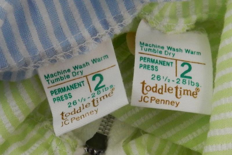 Lot of 2 Vintage JC Penney's ToddleTime One Piece Outfits Size 2 / 26.5-28lbs