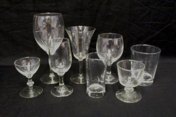 Lot of 8 Misc Replacement Bar Dining Glasses Goblet Tumbler Wine Hi Ball & More