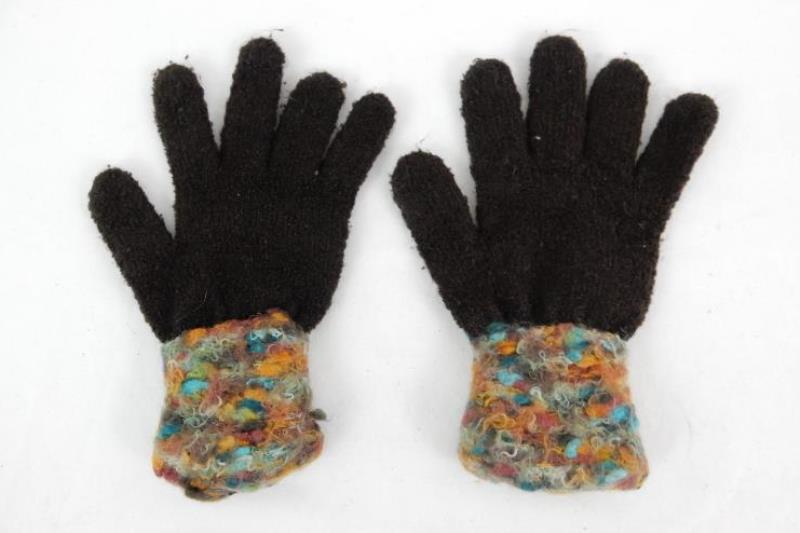 Lot of 3 Pairs Of Women's Gloves One Size And Unsized Leather Knit Fuzzy