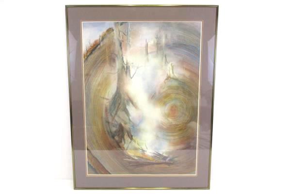 Orig Caroline Buchanan Framed Watercolor Painting Timber Wood Brown Signed Dated
