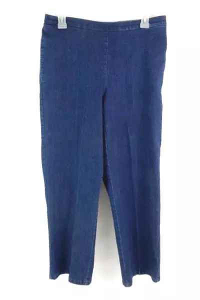 Alfred Dunner Cropped Pants Denim Semi Elastic Waist Women's Size 10