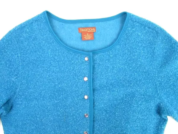 Traditions By Great Northwest Blue Sweater Women's Size Medium Button Front