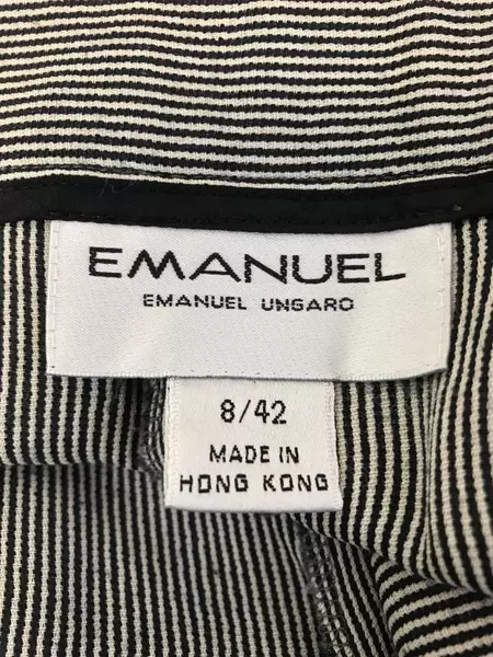 Vintage Emanuel Ungaro Striped Dress Pants Women's Size 8 42 Black White